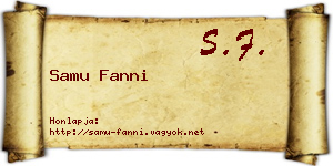 Samu Fanni névjegykártya